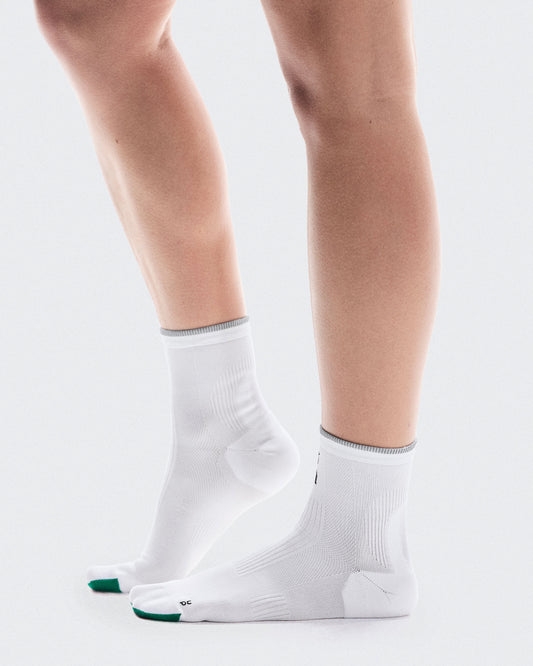 Elite Run Sock Mid White | Ivory - US 9211