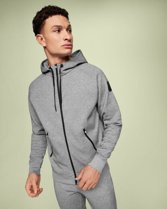 Men's Zipped Hoodie Grey - US 7729